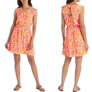 41 Hawthorne Midnight Scallop Dress Sz Small Orange Floral